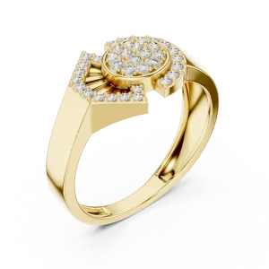 Luminary Round Brilliant Pavé-Set Architectural Cocktail Ring