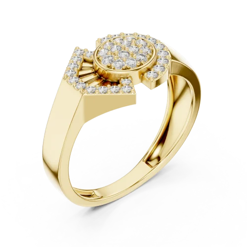 Luminary Round Brilliant Pavé-Set Architectural Cocktail Ring