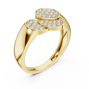Luminary Round Pavé-Set Architectural Cocktail Ring