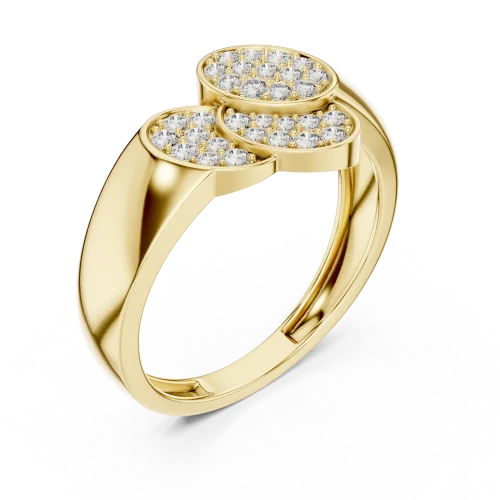 Luminary Round Pavé-Set Architectural Cocktail Ring