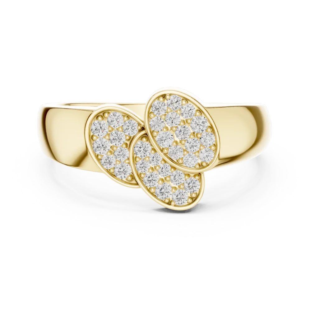 Luminary Round Pavé-Set Architectural Cocktail Ring - Image 2
