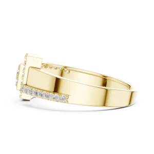 Symmetry Geometric Round Diamond Architectural Cocktail Ring - Image 4