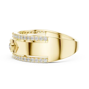 Geometric Symmetry Round Cut Pavé-Set Statement Band - Image 4