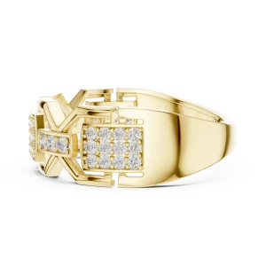 Architectural Round Pavé-Set Geometric Statement Band - Image 4