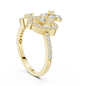 Luminary Floral Petal Pavé Statement Cocktail Ring - Image 3