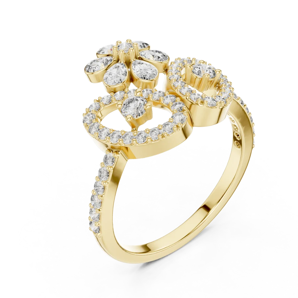 Discover the radiant beauty of our floral-inspired pavé cocktail ring. Expertly crafted with lab-grown DIAMEUR diamonds. Elevate your style today!