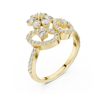 Luminary Floral Petal Pavé Statement Cocktail Ring