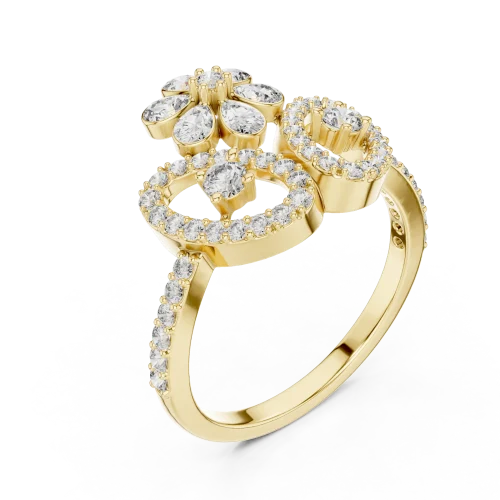Luminary Floral Petal Pavé Statement Cocktail Ring