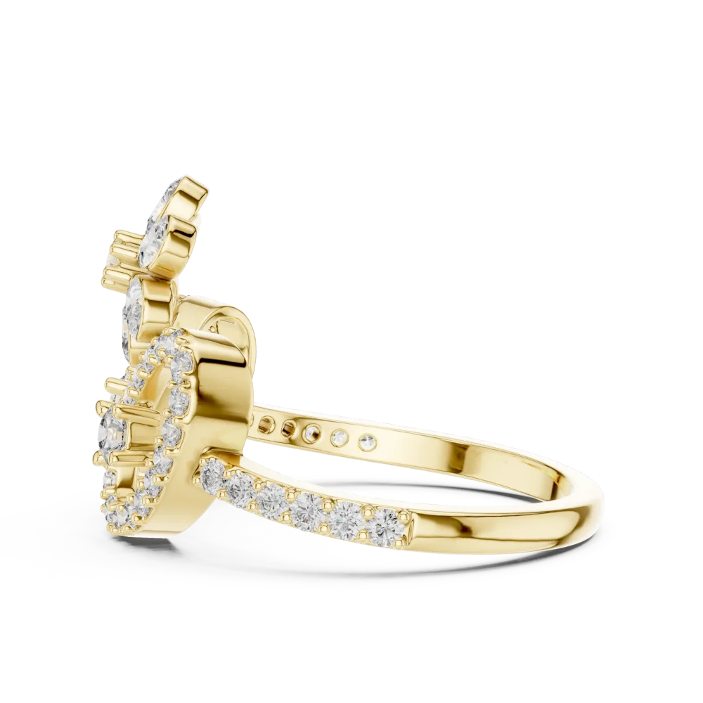Luminary Floral Petal Pavé Statement Cocktail Ring - Image 4