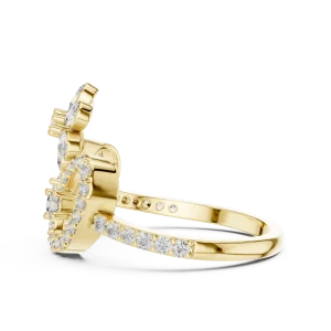 Luminary Floral Petal Pavé Statement Cocktail Ring - Image 4