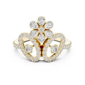 Luminary Floral Petal Pavé Statement Cocktail Ring - Image 2