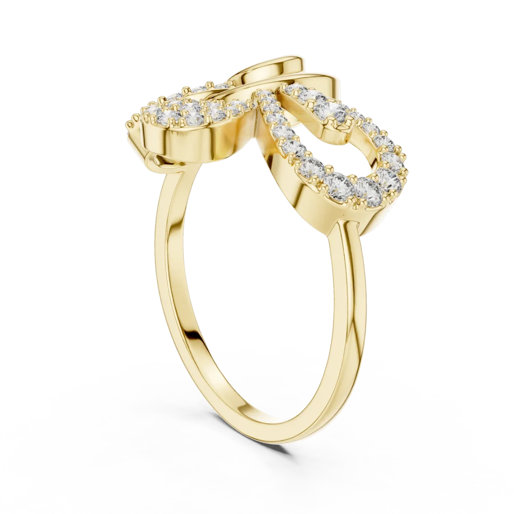 Luminary Round Pavé-Set Fluid Silhouette Cocktail Ring - Image 3