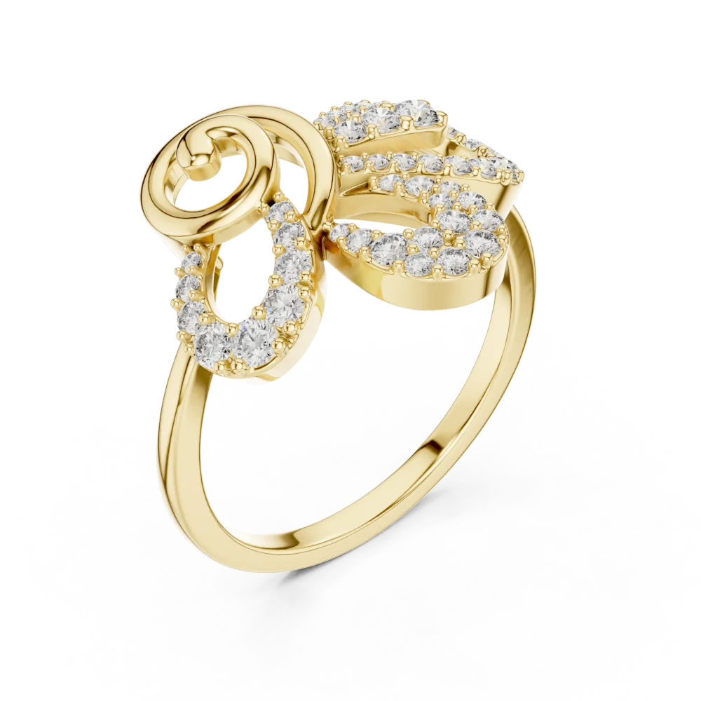 Experience the fluid elegance of this pavé-set cocktail ring, featuring brilliant DIAMEUR lab-grown diamonds. Elevate your style and shop today.