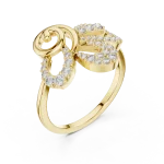 Luminary Round Pavé-Set Fluid Silhouette Cocktail Ring
