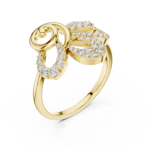 Luminary Round Pavé-Set Fluid Silhouette Cocktail Ring