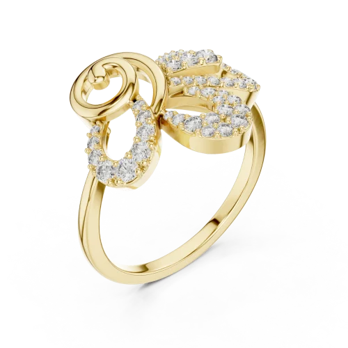 Luminary Round Pavé-Set Fluid Silhouette Cocktail Ring