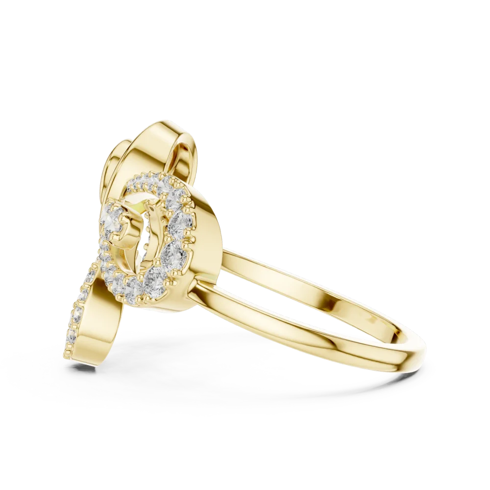 Luminary Round Pavé-Set Fluid Silhouette Cocktail Ring - Image 4