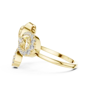 Luminary Round Pavé-Set Fluid Silhouette Cocktail Ring - Image 4