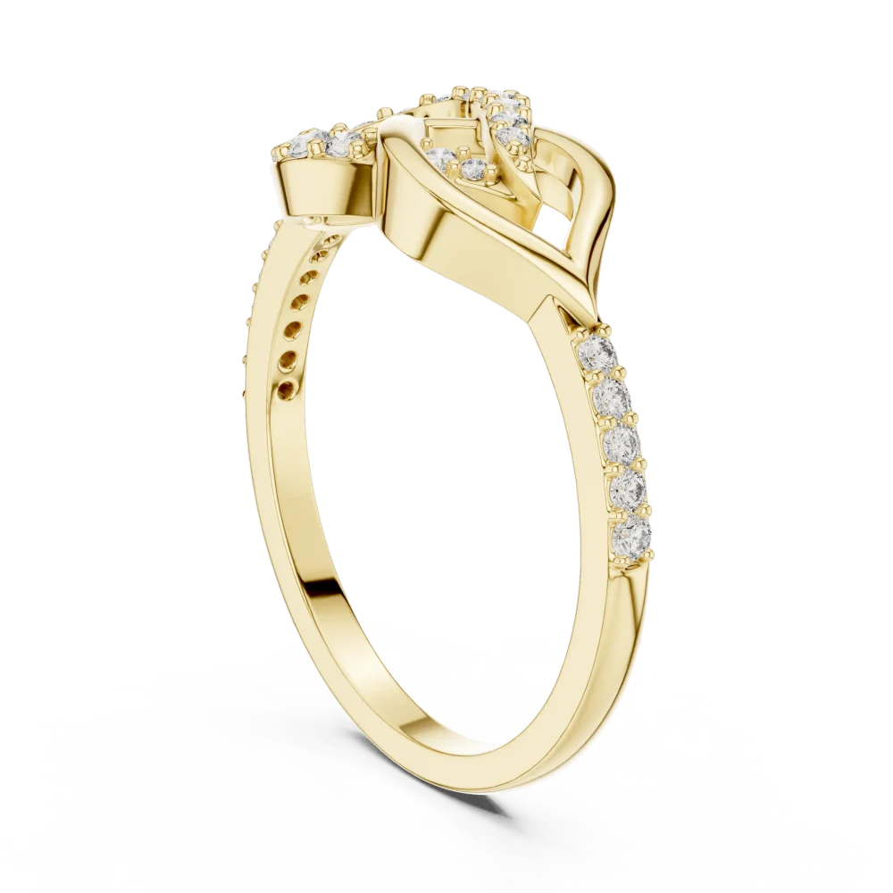 Symmetry Round Brilliant Pavé-Set Geometric Statement Ring - Image 3