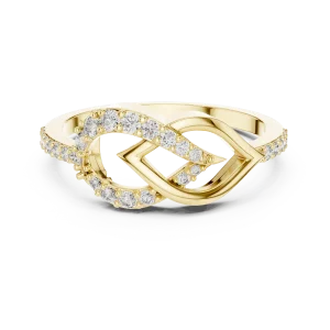 Symmetry Round Brilliant Pavé-Set Geometric Statement Ring - Image 2
