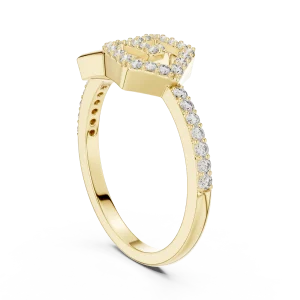 Geometric Symmetry Pavé-Set Round Cut Statement Ring - Image 3