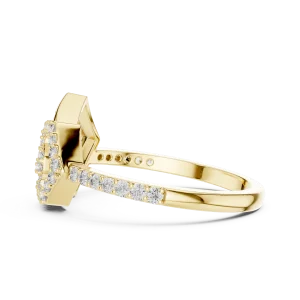 Geometric Symmetry Pavé-Set Round Cut Statement Ring - Image 4
