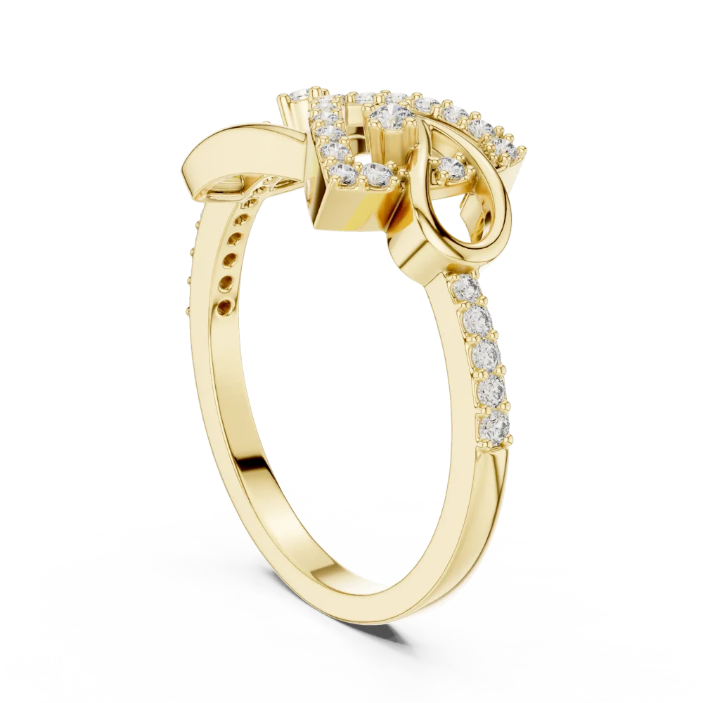Symmetry Round Brilliant Architectural Pavé-Set Ring - Image 3