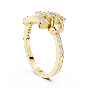 Symmetry Round Brilliant Architectural Pavé-Set Ring - Image 3