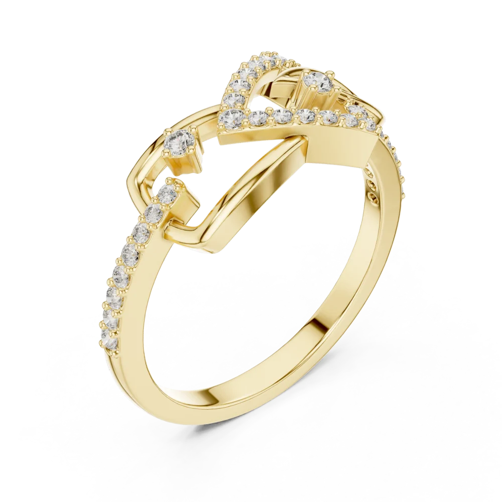 Discover the perfect blend of geometry and brilliance with this pavé-set DIAMEUR lab-grown diamond ring. Elevate your style with timeless luxury.