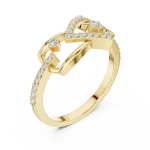 Symmetry Round Brilliant Architectural Pavé-Set Ring