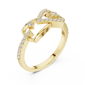 Symmetry Round Brilliant Architectural Pavé-Set Ring