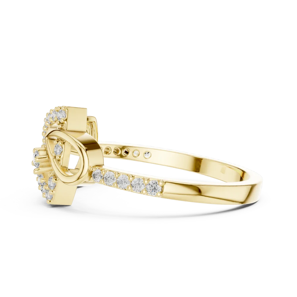 Symmetry Round Brilliant Architectural Pavé-Set Ring - Image 4