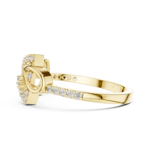 Symmetry Round Brilliant Architectural Pavé-Set Ring - Image 4