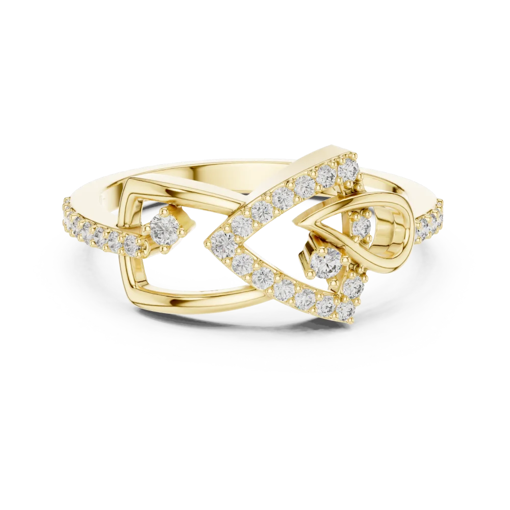 Symmetry Round Brilliant Architectural Pavé-Set Ring - Image 2
