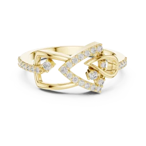Symmetry Round Brilliant Architectural Pavé-Set Ring - Image 2