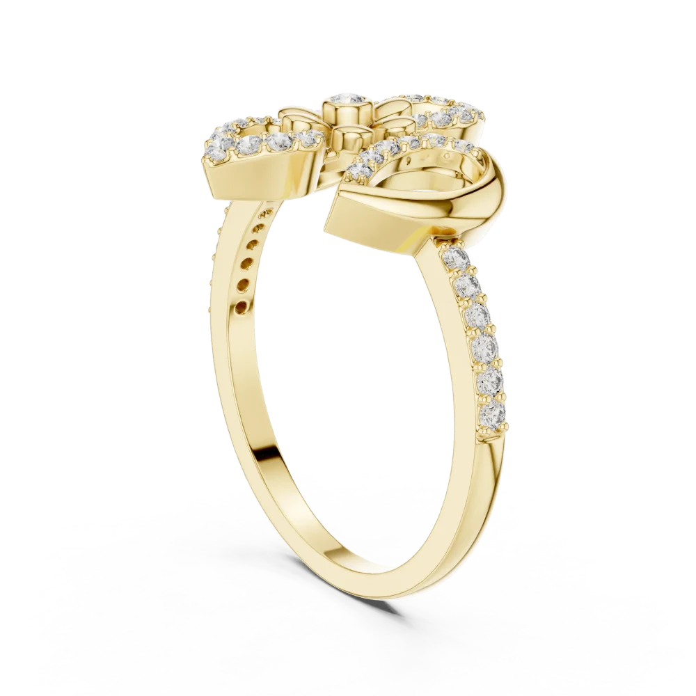 Ethereal Floral Bloom Round Diamond Pavé Cocktail Ring - Image 3