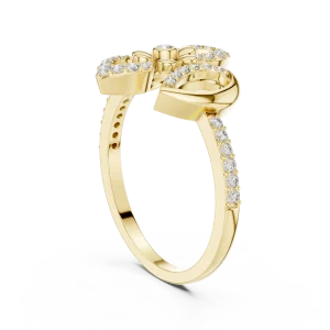Ethereal Floral Bloom Round Diamond Pavé Cocktail Ring - Image 3