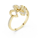 Ethereal Floral Bloom Round Diamond Pavé Cocktail Ring