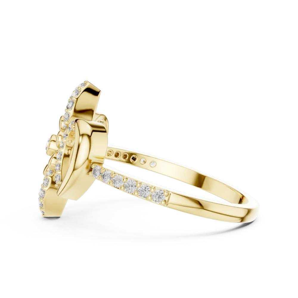 Ethereal Floral Bloom Round Diamond Pavé Cocktail Ring - Image 4