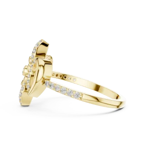 Ethereal Floral Bloom Round Diamond Pavé Cocktail Ring - Image 4