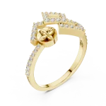 Geometric Symmetry Round Cut Pavé-Set Cocktail Ring