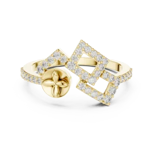 Geometric Symmetry Round Cut Pavé-Set Cocktail Ring - Image 2