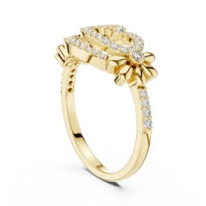 Ethereal Flow Round Cut Pavé-Set Statement Ring - Image 3