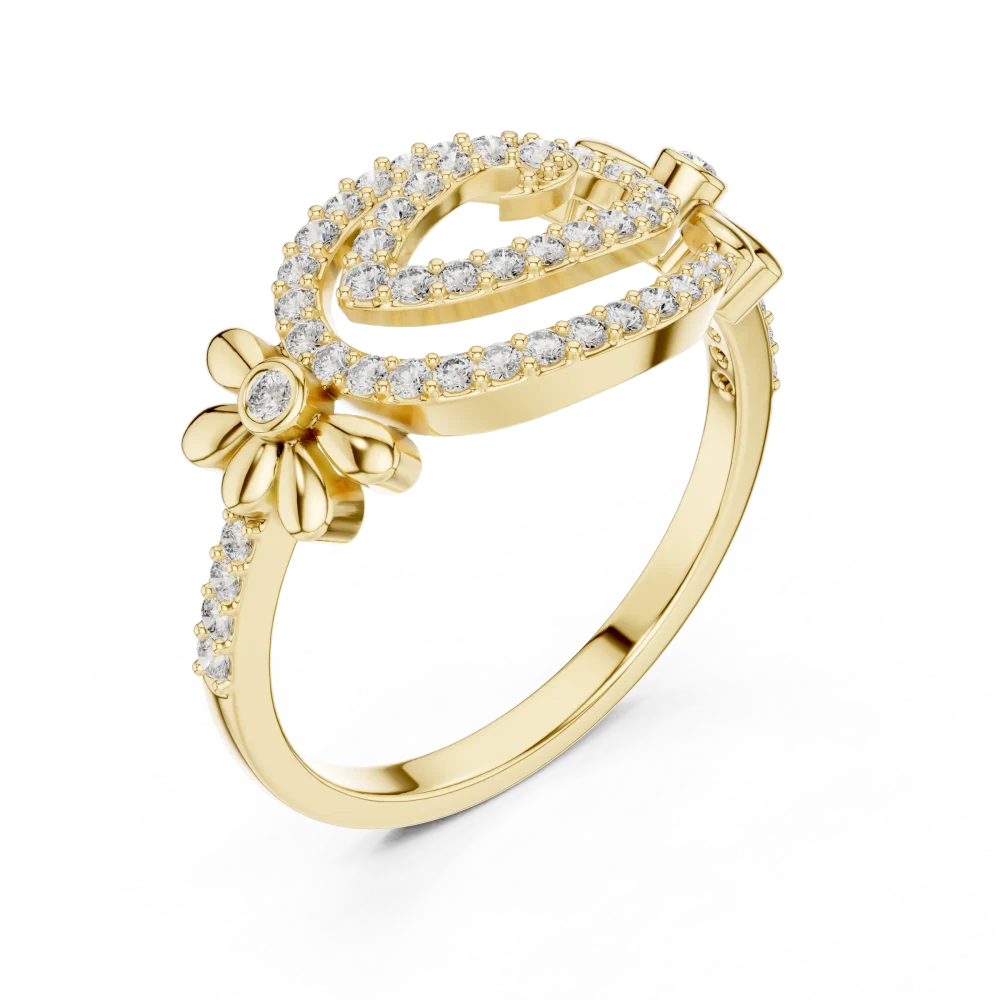 Experience the fluid elegance of this pavé-set round cut ring. Featuring high-quality DIAMEUR diamonds, it defines modern luxury. Shop this piece now.