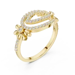 Ethereal Flow Round Cut Pavé-Set Statement Ring