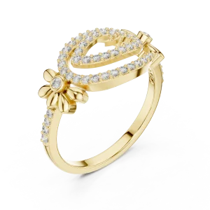 Ethereal Flow Round Cut Pavé-Set Statement Ring