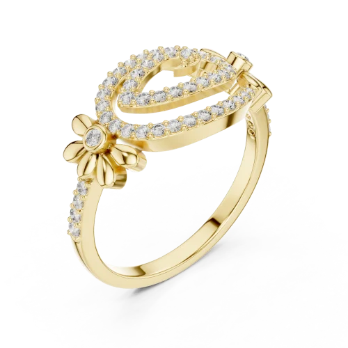 Ethereal Flow Round Cut Pavé-Set Statement Ring
