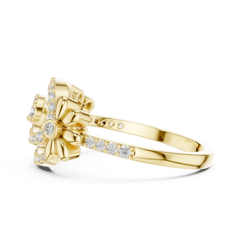 Ethereal Flow Round Cut Pavé-Set Statement Ring - Image 4
