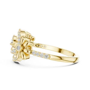 Ethereal Flow Round Cut Pavé-Set Statement Ring - Image 4