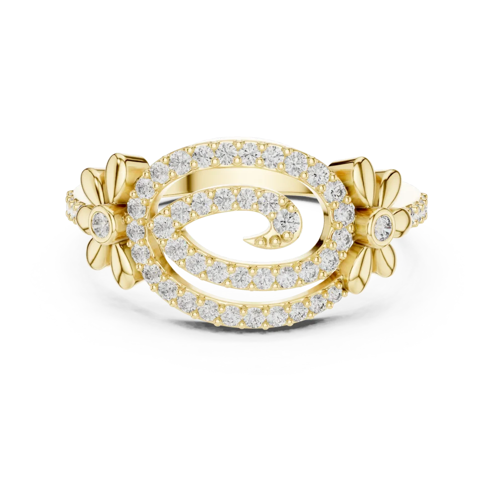Ethereal Flow Round Cut Pavé-Set Statement Ring - Image 2
